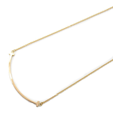 TIFFANY&CO T Smile Necklace Small Necklace Gold K18PG[Rose Gold] Gold