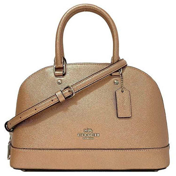 COACH bag pink gold metallic F29170 Sierra Satchel leather  handbag shoulder grain ladies