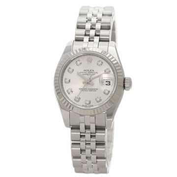 ROLEX 179174G Datejust 10P Diamond Watch Stainless Steel/SS/K18WG Ladies
