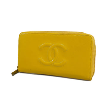 Chanel Long Wallet Silver Women's Patent Leather Long