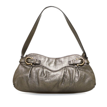SALVATORE FERRAGAMO handbag one shoulder bag EE21 A855 gold brown leather ladies