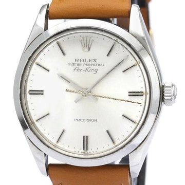 ROLEXVintage  Air King 5500 Steel Leather Automatic Mens Watch BF561697