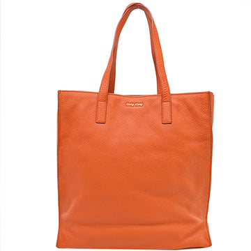 Miu Bag Orange Leather Shoulder Tote Women's 5BG013