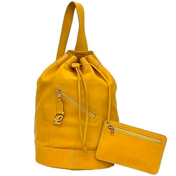 LOEWE Duffle Bag Camel Gold Anagram Leather GP Bucket Ladies