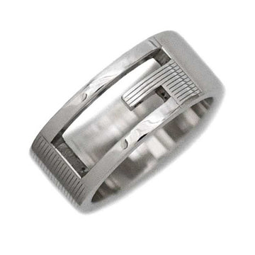 GUCCI Ring Silver No. 9.5 Ag 925  G Cut Women's
