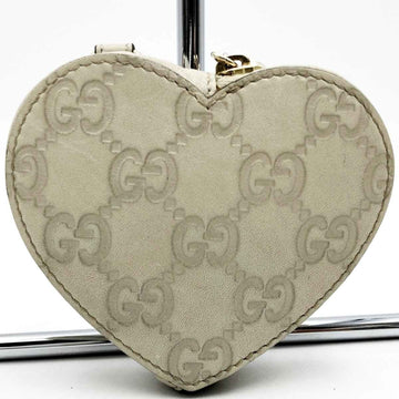 GUCCI GG pattern sima coin case wallet heart ivory leather signature ladies fashion accessory IT8PKRUQBT1K
