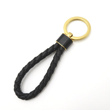 BOTTEGA VENETA Intrecciato key ring key chain Black Calfskin [cowhide] 651820V0HW18425
