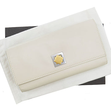Bottega Veneta long wallet white x silver hold leather metal material folio women's