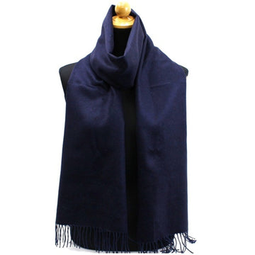 SALVATORE FERRAGAMO reversible stole shawl muffler silk rectangle navy x blue  | women's men's