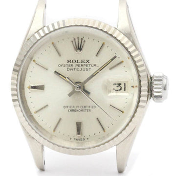 ROLEXVintage  Oyster Perpetual Date 6517 White Gold Steel Ladies Watch BF555094