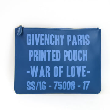 Givenchy Unisex Leather Clutch Bag Blue,Light Blue