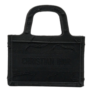 CHRISTIAN DIOR Dior Book Tote Handbag Bag Black Canvas Women's