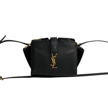 SAINT LAURENT PARIS YSL Logo Toy Cabas Leather 2way Handbag Shoulder Bag Black 99759