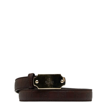 GUCCIsima Plate Belt 146439 Brown Leather Women's