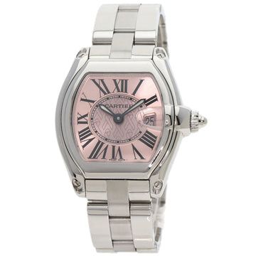 CARTIER W62043V3 Roadster SM Pink Ribbon Limited Watch Stainless Steel/SS Ladies