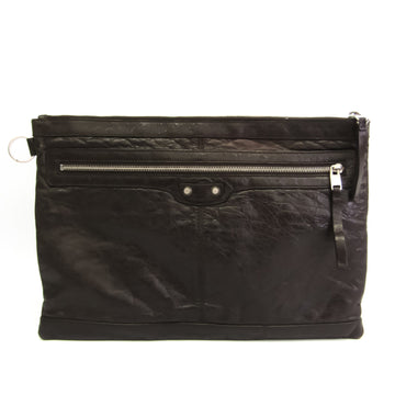 Balenciaga 273023 Unisex Leather Clutch Bag Brown