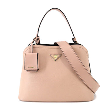 PRADA Matinee 2way Shoulder Bag Saffiano Leather Pink 1BA251 Gold Hardware