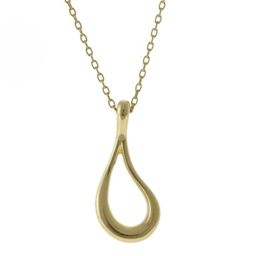 TIFFANY&Co. Open Teardrop Necklace 18K K18 Yellow Gold Women's