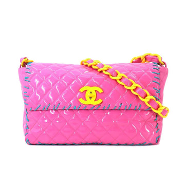 Chanel matelasse plastic chain shoulder bag vinyl pink yellow vintage Matelasse Bag