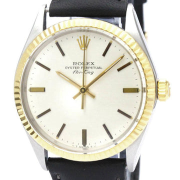 ROLEXVintage  Oyster Perpetual Airking Steel 18K Yellow Gold Mens Watch BF560275