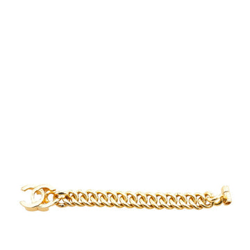 CHANEL coco mark turn lock chain bracelet gold plated ladies