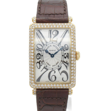 FRANCK MULLER Long Island Bezel Diamond Wrist Watch Watch Wrist Watch 952QZD Quartz Silver K18PG[Rose Gold] Leathe 952QZD
