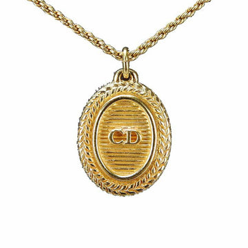 CHRISTIAN DIOR Necklace Gold Pendant GP Plated Accessories Women's Neckless