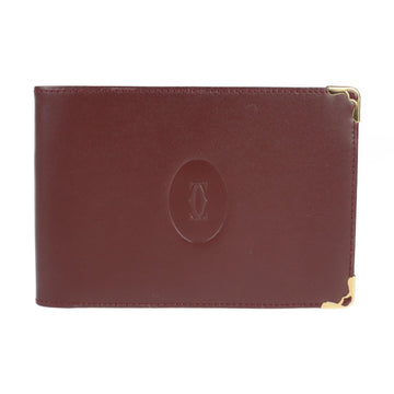 CARTIER must line wallet L3000229 leather Bordeaux bi-fold with notepad