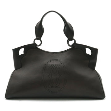 CARTIER Marcello de handbag tote bag embossed leather black