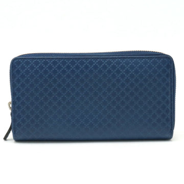 GUCCI Diamante Round Long Wallet Leather Blue 307990