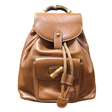 GUCCI Bamboo Leather Backpack 003.58.0030 Brown Day Bag Ladies IT8AGYTT0VXG
