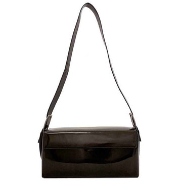 SALVATORE FERRAGAMO Handbag Brown AQ-21 8853 Bag Patent Leather Square Enamel Women's