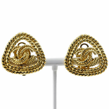 CHANEL coco mark earrings gold plated 28 ladies