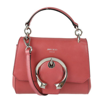JIMMY CHOO Madeline Top Handle Handbag Calf Leather Pink Series Silver Hardware 2WAY Shoulder Bag Mini