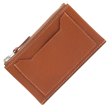 Hermes Coin Case Claris PM Brown Chevre E Engraved Manufactured in 2001 Ladies Purse HERMES