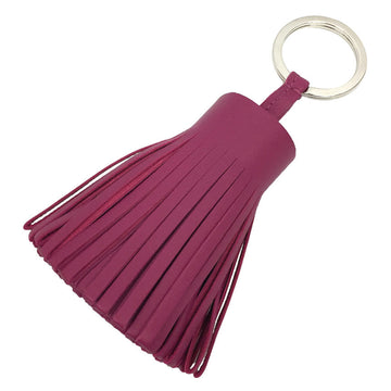 HERMES Carmen key ring charm leather pink purple wallet