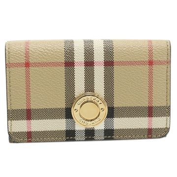 BURBERRY 8070416 ARCHIVE BEIGE beige multicolor ladies with three fold wallet coin purse