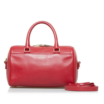 SAINT LAURENT Baby Duffle Handbag Shoulder Bag 330958 Red Leather Ladies