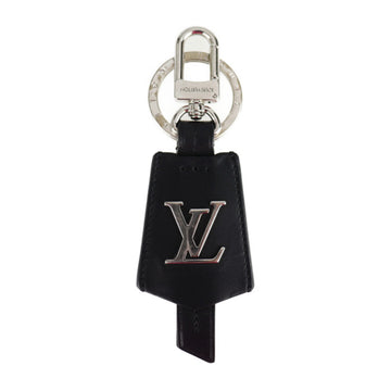 LOUIS VUITTON LV Cloche Cle key holder M68020 leather metal black silver fittings ring bag charm
