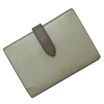 CELINE wallet medium strap gray 10B64 3BRU 30VL folio leather  bicolor smoky color ladies
