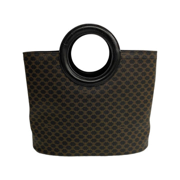 CELINE Macadam Blason Triomphe Pattern Circle Logo Leather Handbag Mini Tote Bag Black