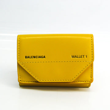 BALENCIAGA Compact Wallet 529098 Unisex Leather Wallet [tri-fold] Yellow