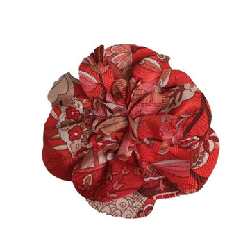 HERMES Corsage Flower  Red Brooch