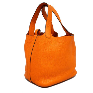 Hermes Picotin PM H Women's Taurillon Clemence Leather Handbag Orange