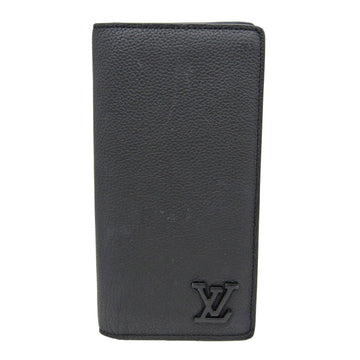 LOUIS VUITTON LV Aerogram Brazza Wallet NM M69980 Men,Women Leather Long Wallet [bi-fold] Noir