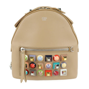 Fendi bag pack mini BAG BUCK MINI visor way multicolor studs rucksack daypack 8BZ038 9DF leather beige backpack