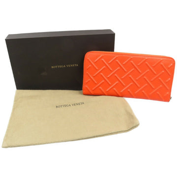 BOTTEGA VENETA Intrecciato Continental Leather Orange Long Wallet