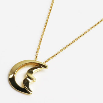 TIFFANY & Co. K18 750 Yellow Gold Crescent Moon Pendant/Necklace Approx. 40.5cm
