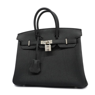 HERMESAuth  Birkin 25 U Stamp Women's Togo Leather Handbag Black