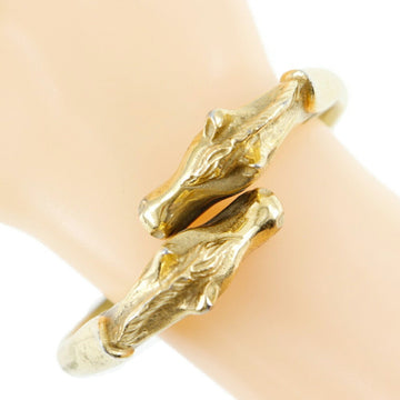 HERMES Cheval Horse Bangle Double Head Gold Plated Ladies